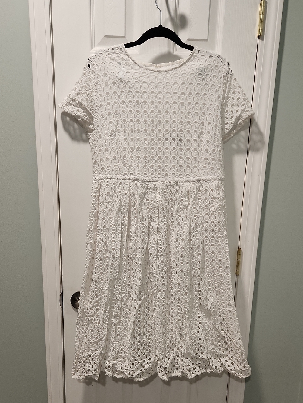 Lane Bryant White Eyelet Short Sleeve Dress